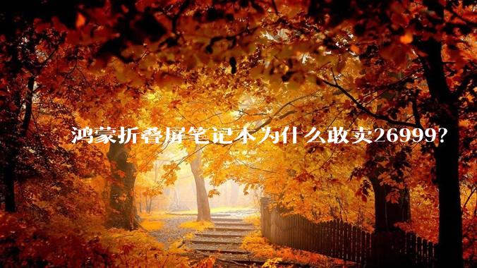 鸿蒙折叠屏笔记本为什么敢卖26999？